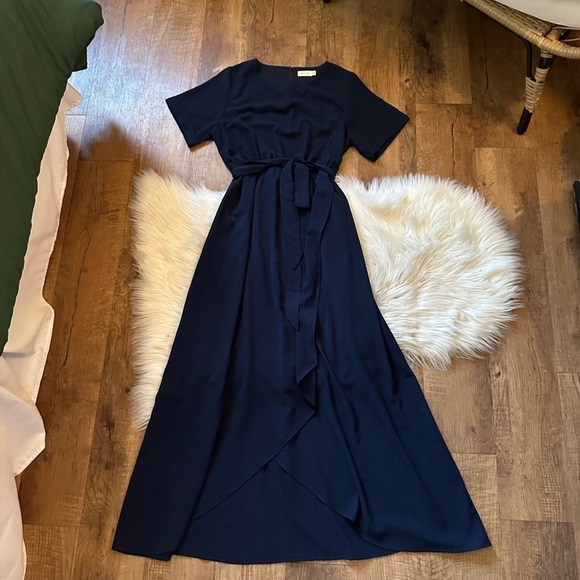 ROOLEE The Classic Taylor Jane Wrap Dress In Dark Blue - Picture 3 of 6